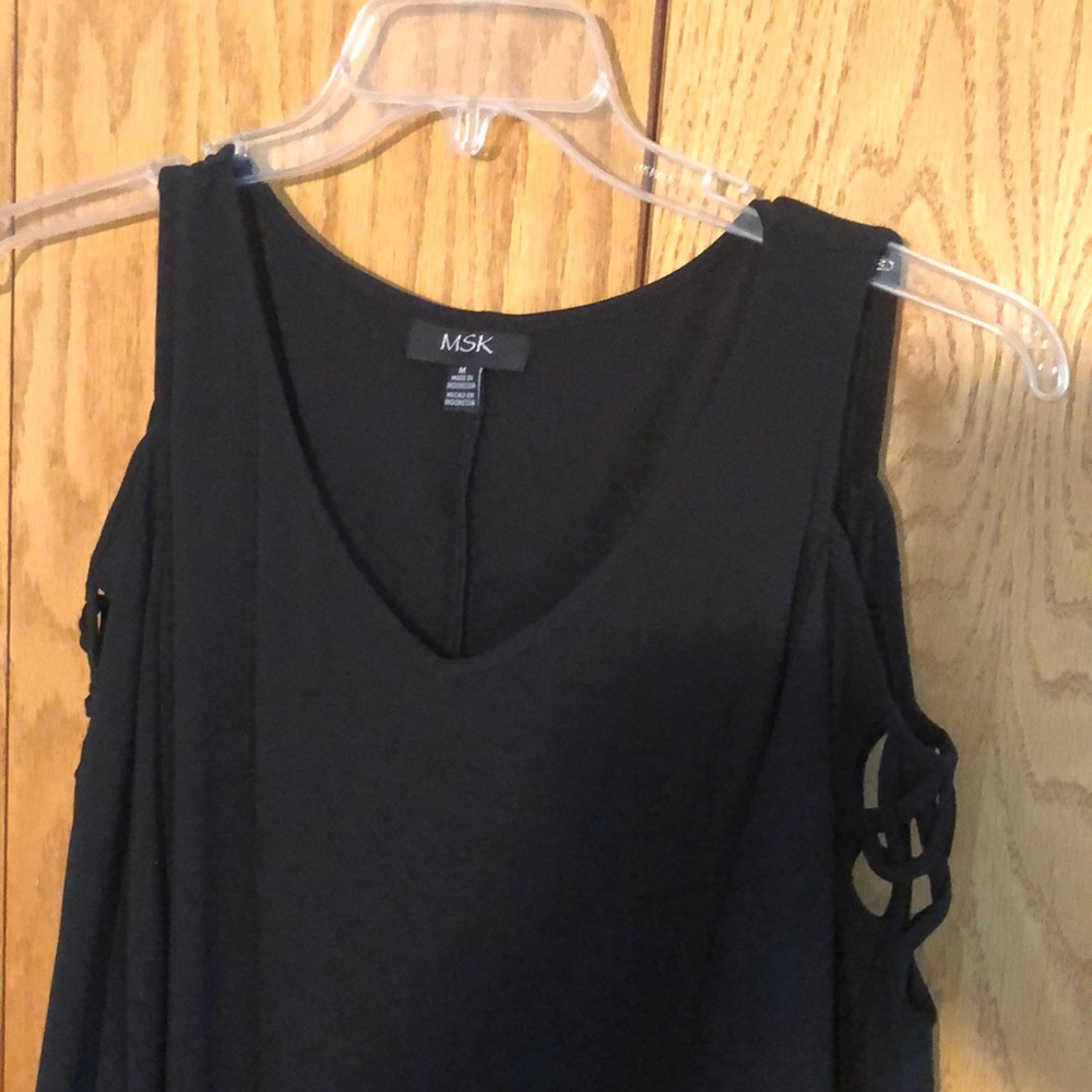 MSK Black Dress Cold Shoulder size medium - Picture 8 of 9